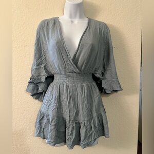 Cute & Flirty Skort Romper in Sea Blue